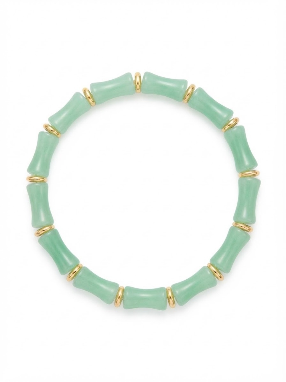 Gold Accent Mint Bead Stretch Bracelet - Women Jewelry